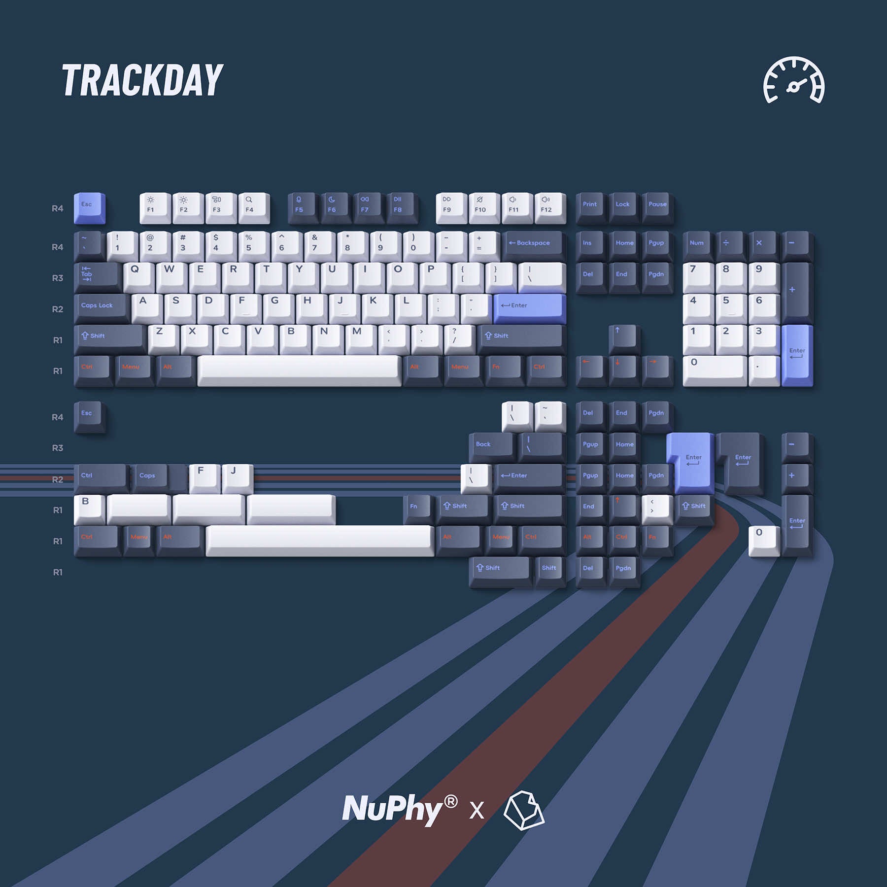 NuPhy x biip Trackday Berryプロファイル PBTキーキャップ
